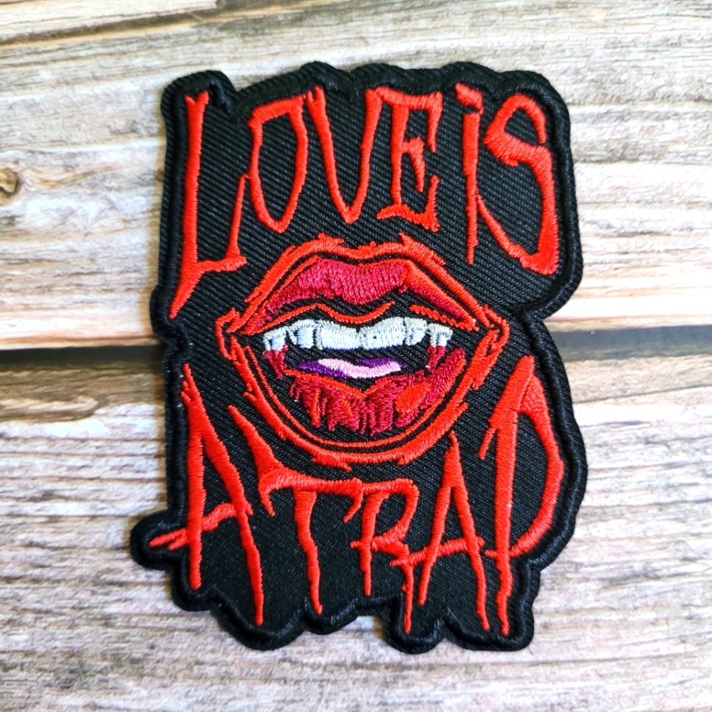 Love Is A Trap Horror Emo Gothic Vampire 90'S Embroidered Iron on Patch.
